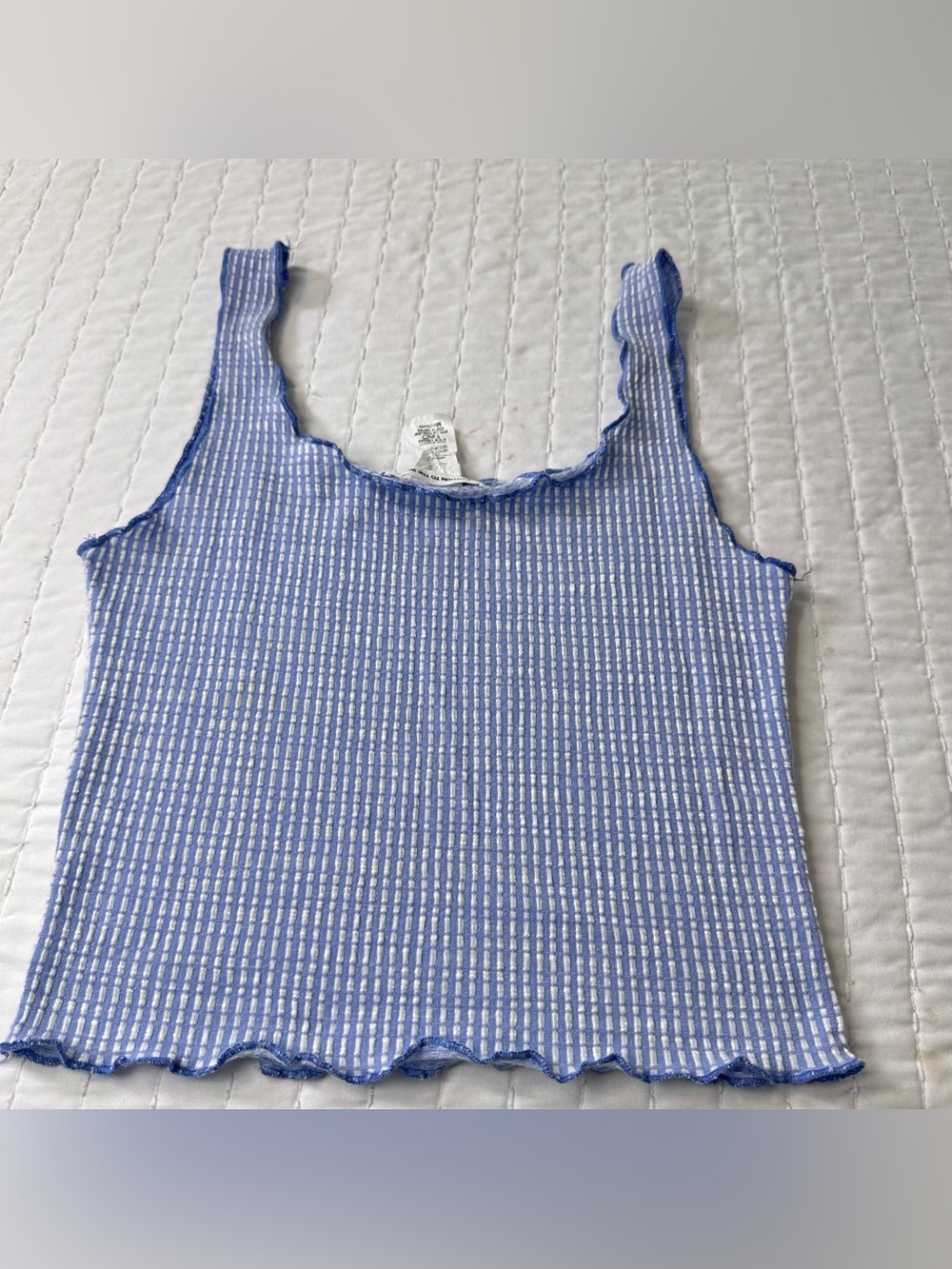 Set of 3 Multicolor Red , Blue And Yellow Lace-Trim Ribbed Camisole Crop Top M - Picture 9 of 13